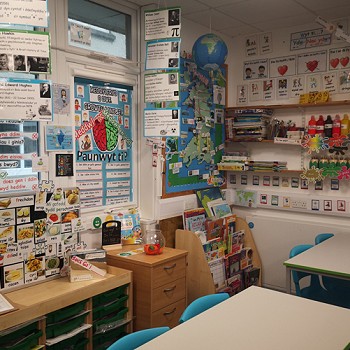 classroom corner filled with activities and books