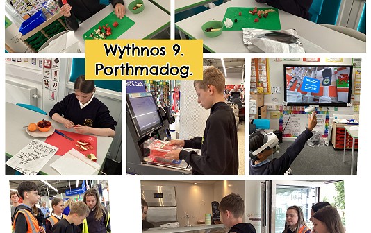 Collage of images from Ysgol Porthmadog - week 9 activities