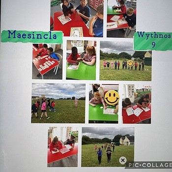 Collage of images from Ysgol Maesincla - week 9 activities