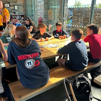 group of students sitting around a table