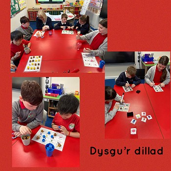 student learning about clothing in welsh