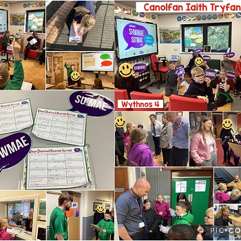 students doing activities on diwrnod shwmae