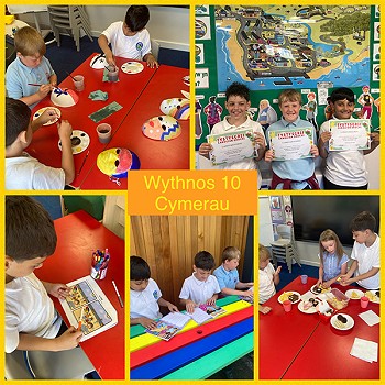Collection of images of Cymerau children participating in different activities