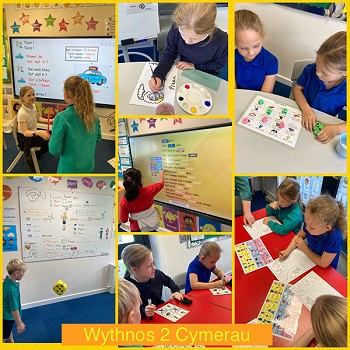 collage of week 2 activities at Ysgol Cymerau